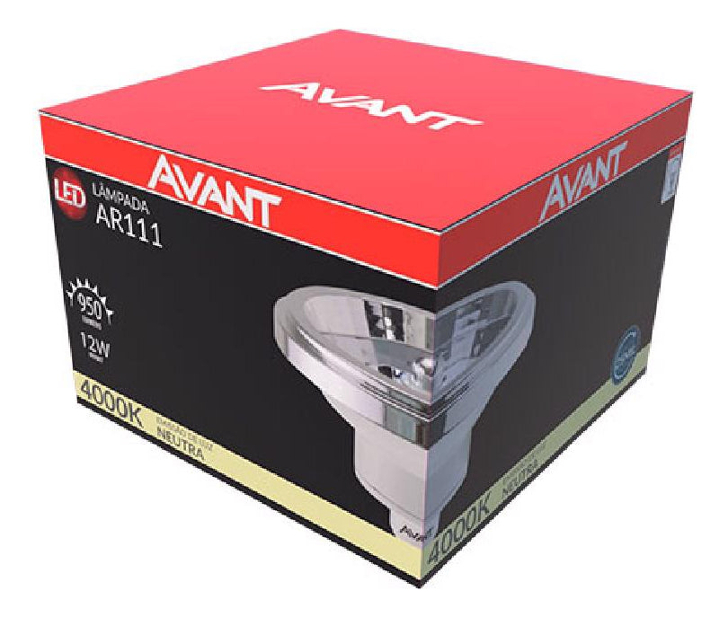 Lâmpada Ar111 12w 4000k Branco Neutro Gu10 IP20 Bivolt Branco Avant
