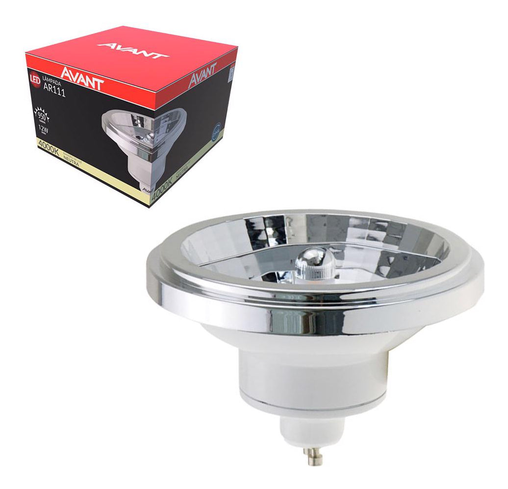 Lâmpada Ar111 12w 4000k Branco Neutro Gu10 IP20 Bivolt Branco Avant