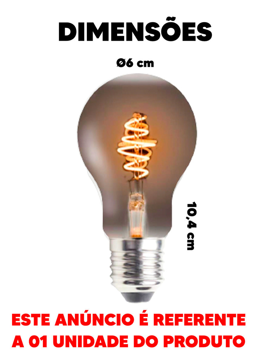 Lampada Led Retro A60 5w 2200k Branco Quente E27 Bivolt Deluxe