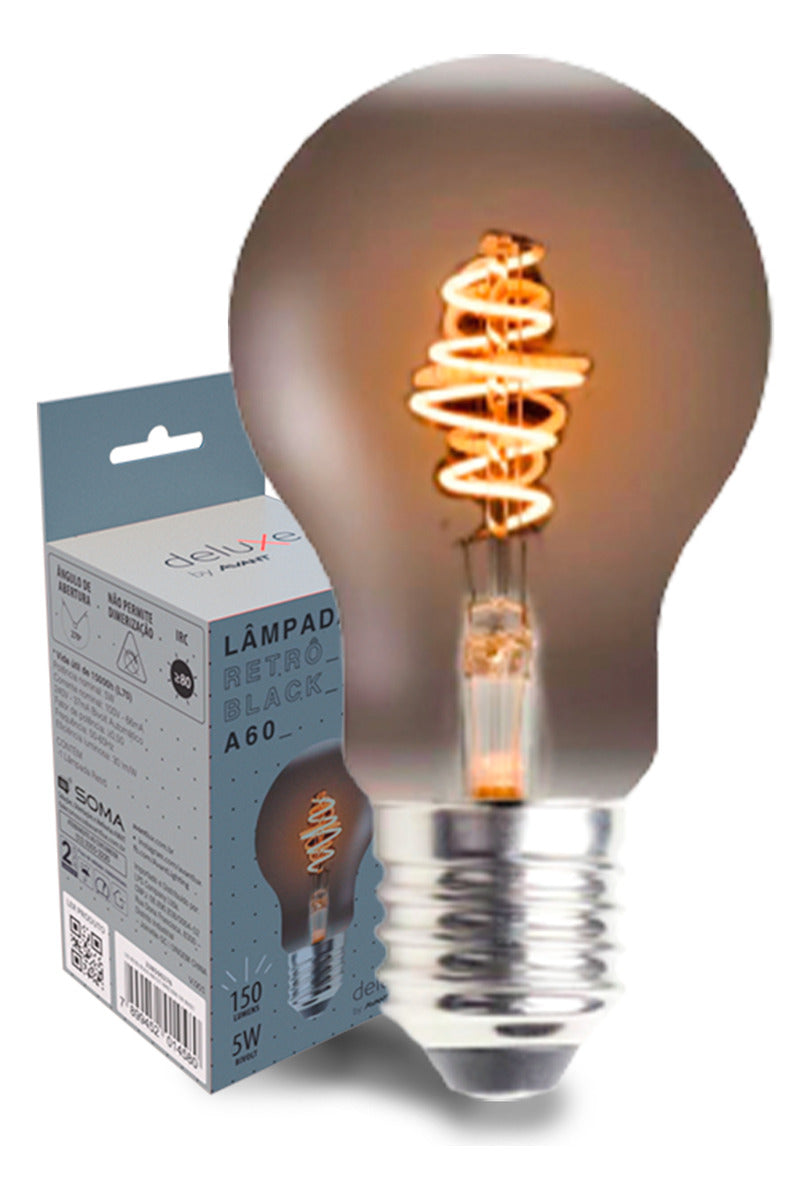 Lampada Led Retro A60 5w 2200k Branco Quente E27 Bivolt Deluxe