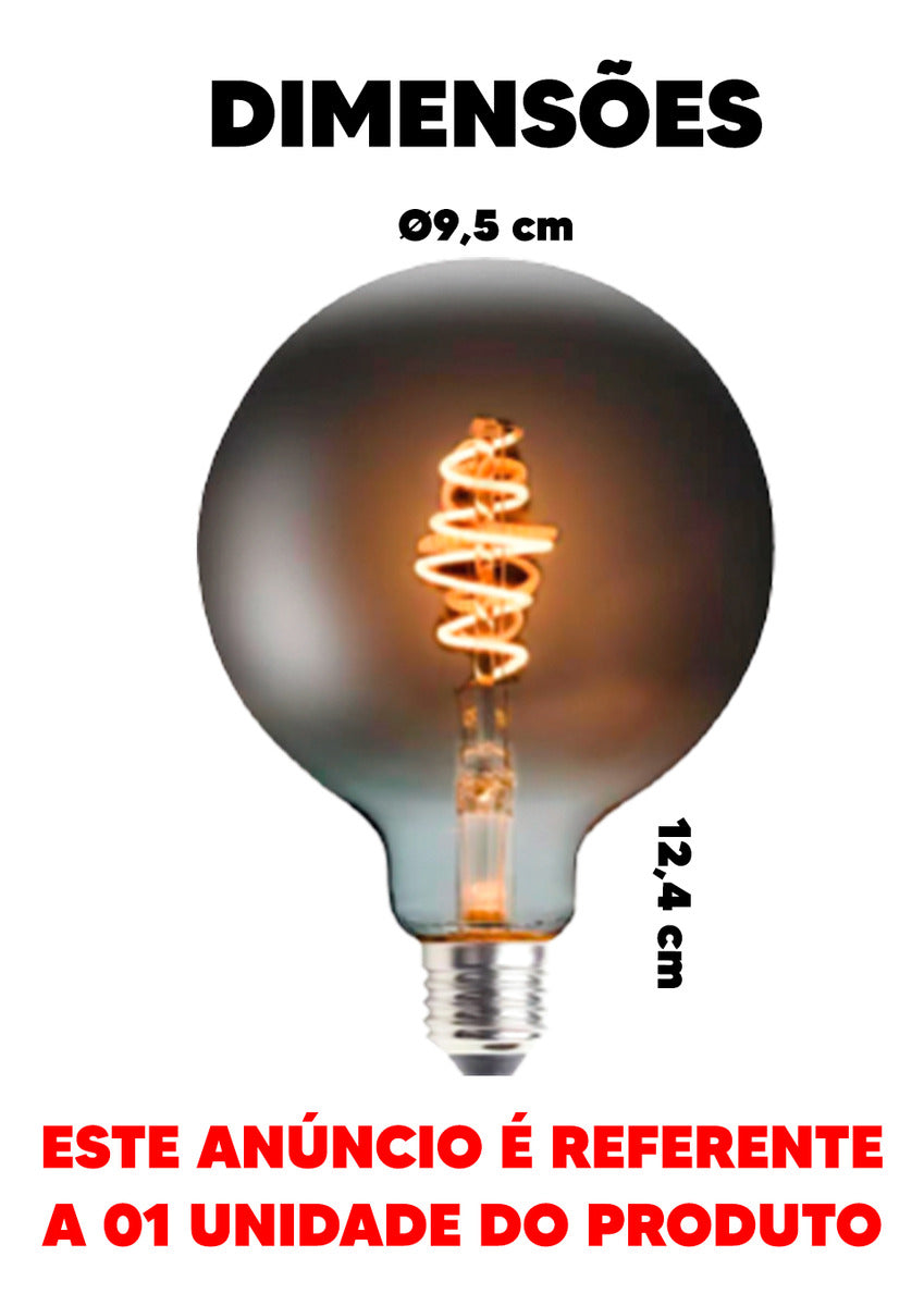 Lâmpada Led Retro Black G125 5w 2200k Avant Cor Da Luz Amarelo