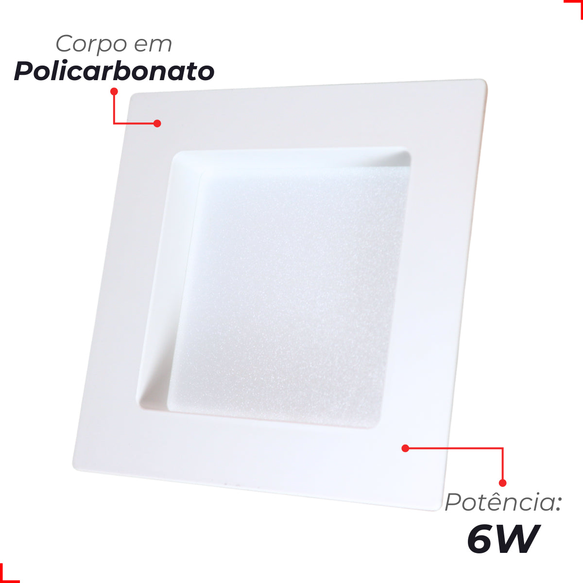 Painel Led Comfort Recuado 6w 4000k Branco Neutro IP20 Bivolt Branco Avant