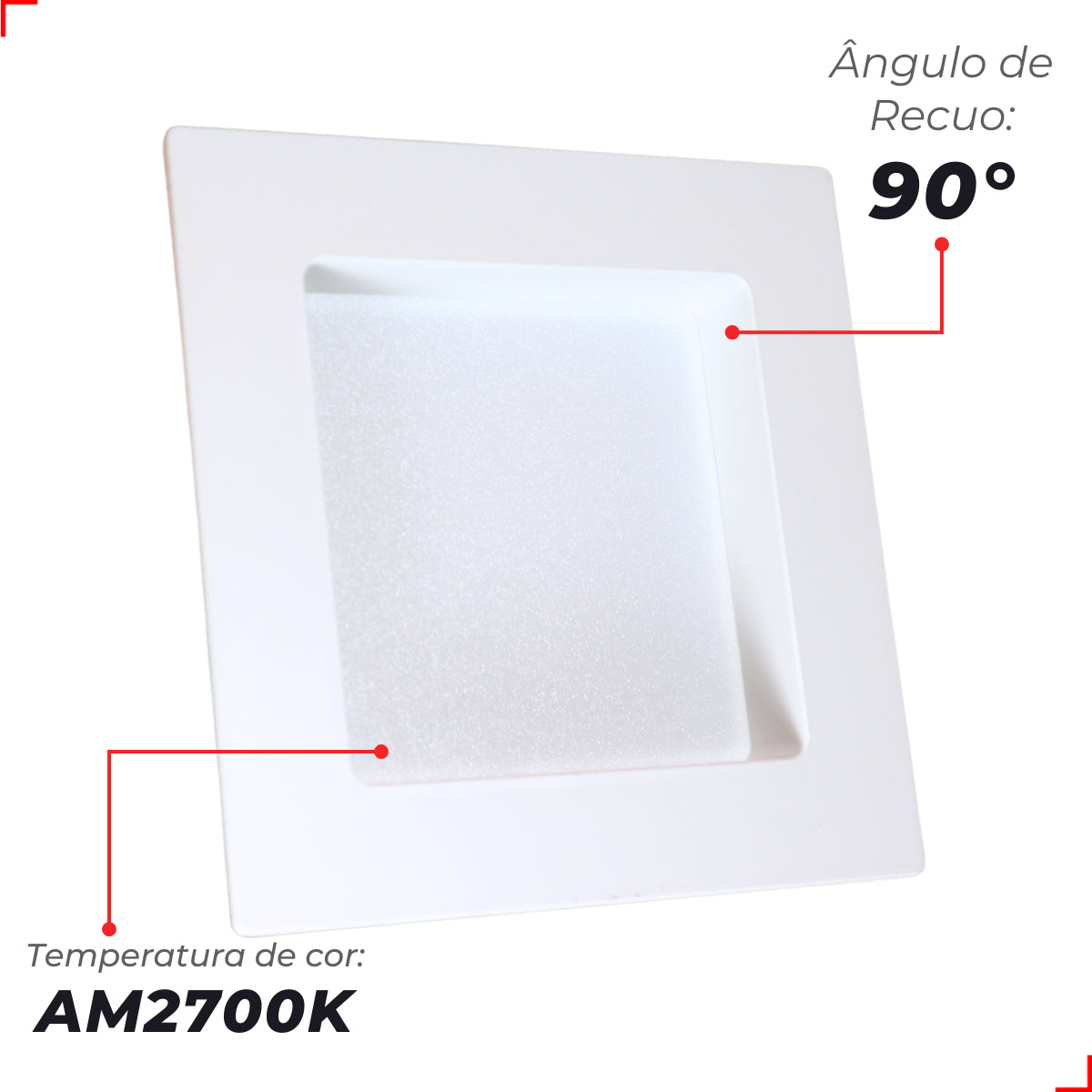 Painel Led Comfort Recuado 6w 2700k Branco Quente IP20 Bivolt Branco Avant