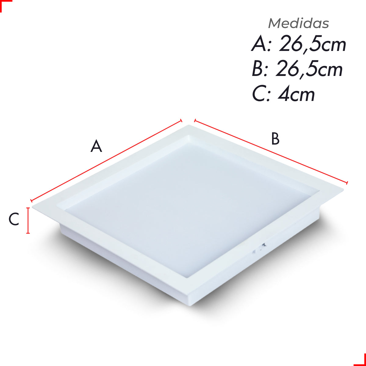 Painel Led Recuado Comfort 24w 6500k Branco Frio IP20 Bivolt Branco Avant