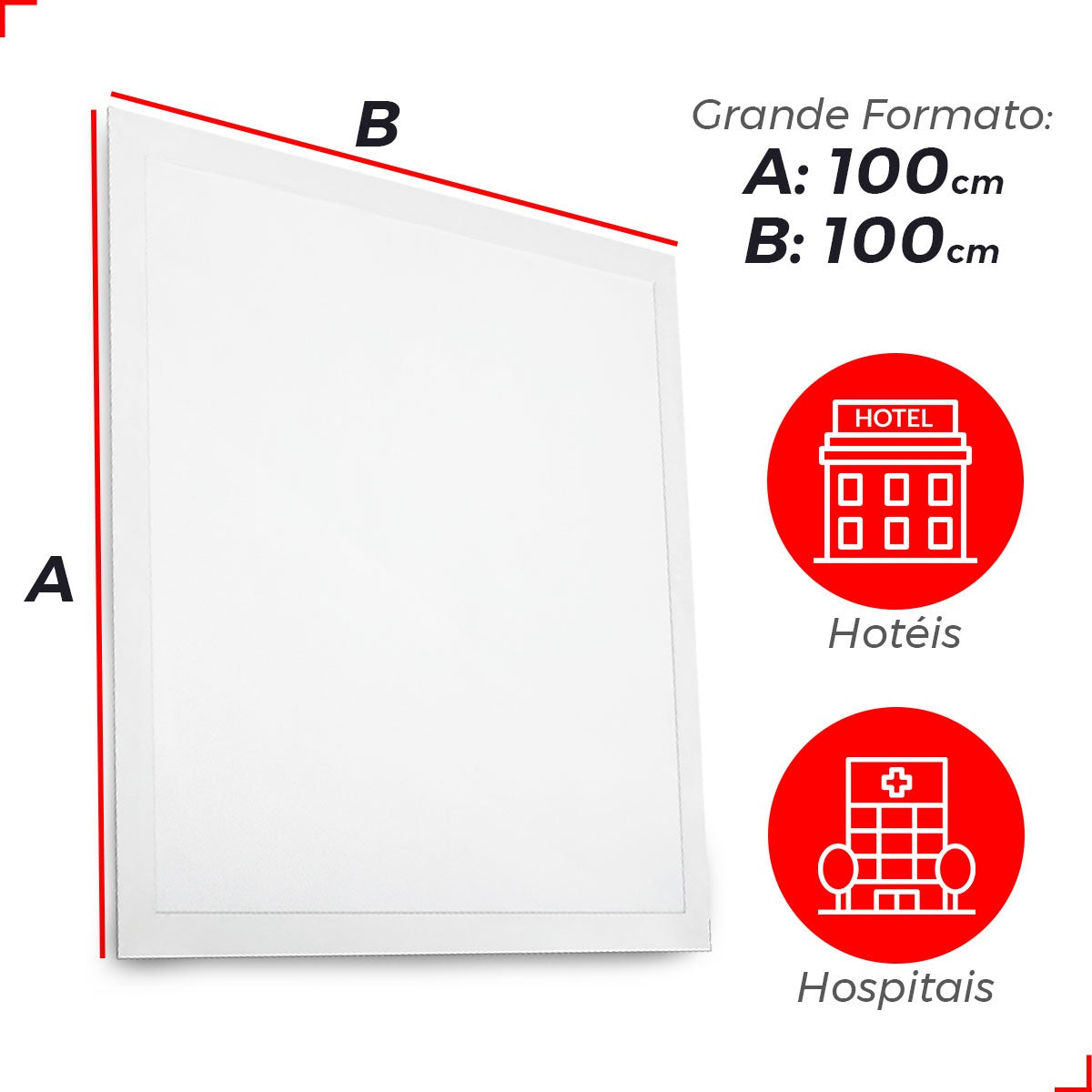 Painel Led Embutir 60w 4000k 100x100cm Grande Formato Avant