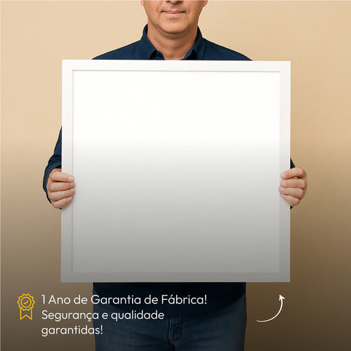 Painel Led Sobrepor 60w 1000x1000cm Plafon Quadrado Bivolt 3000k 4000k 6500k Grande Formato - Avant