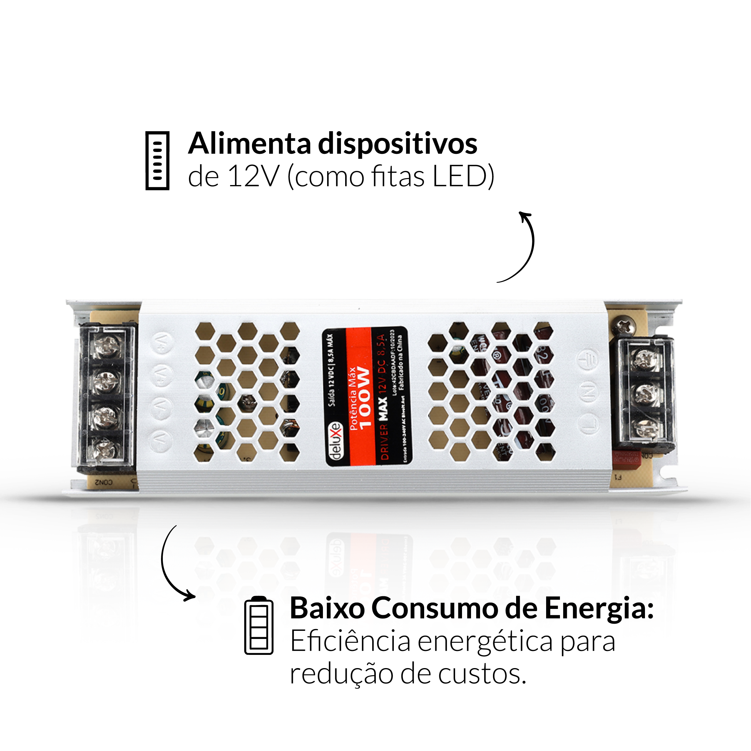 Fonte Driver Max 100w 8.5a 12v IP20 Bivolt Avant