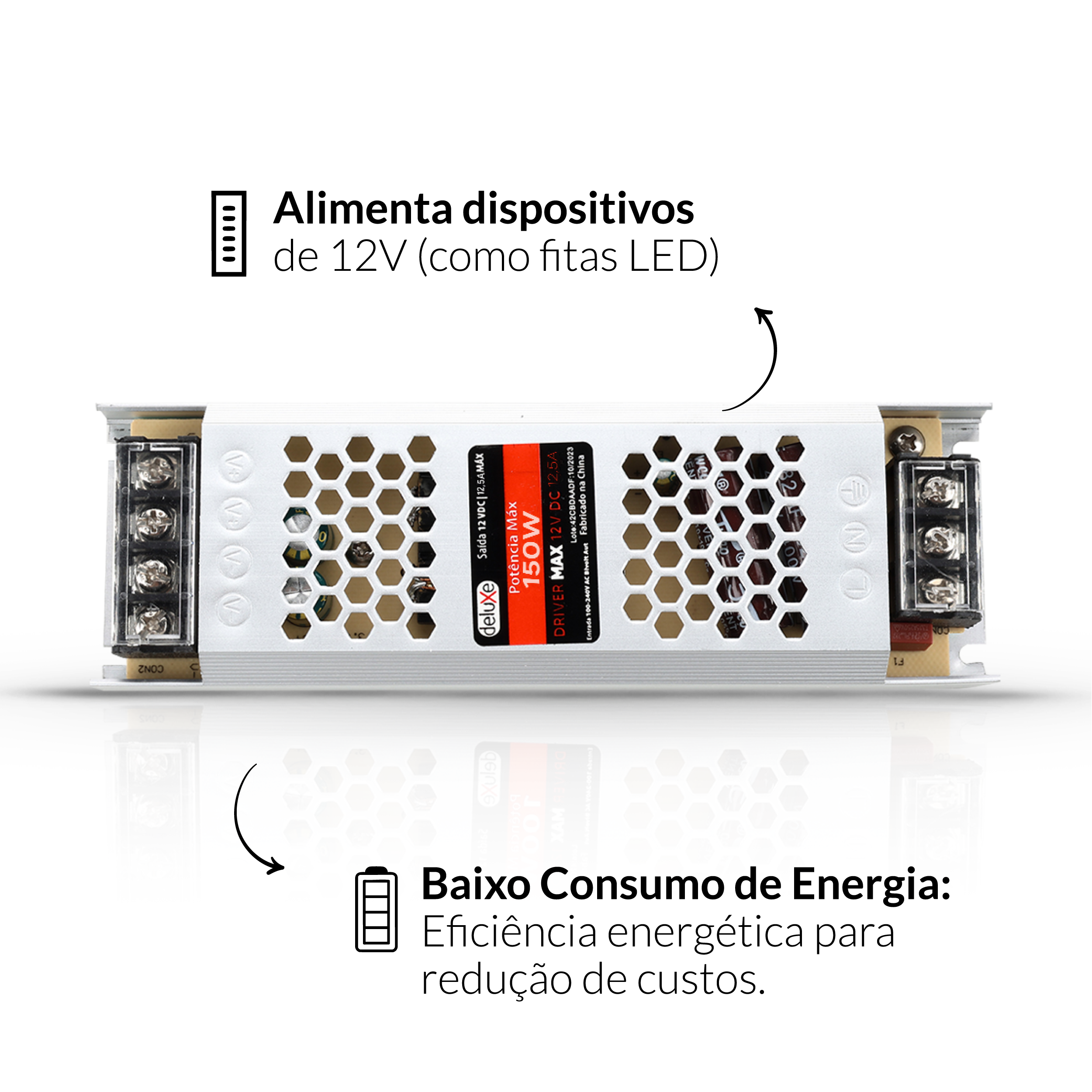 Fonte Driver Max 150w 12.5a 12v IP20 Bivolt Avant