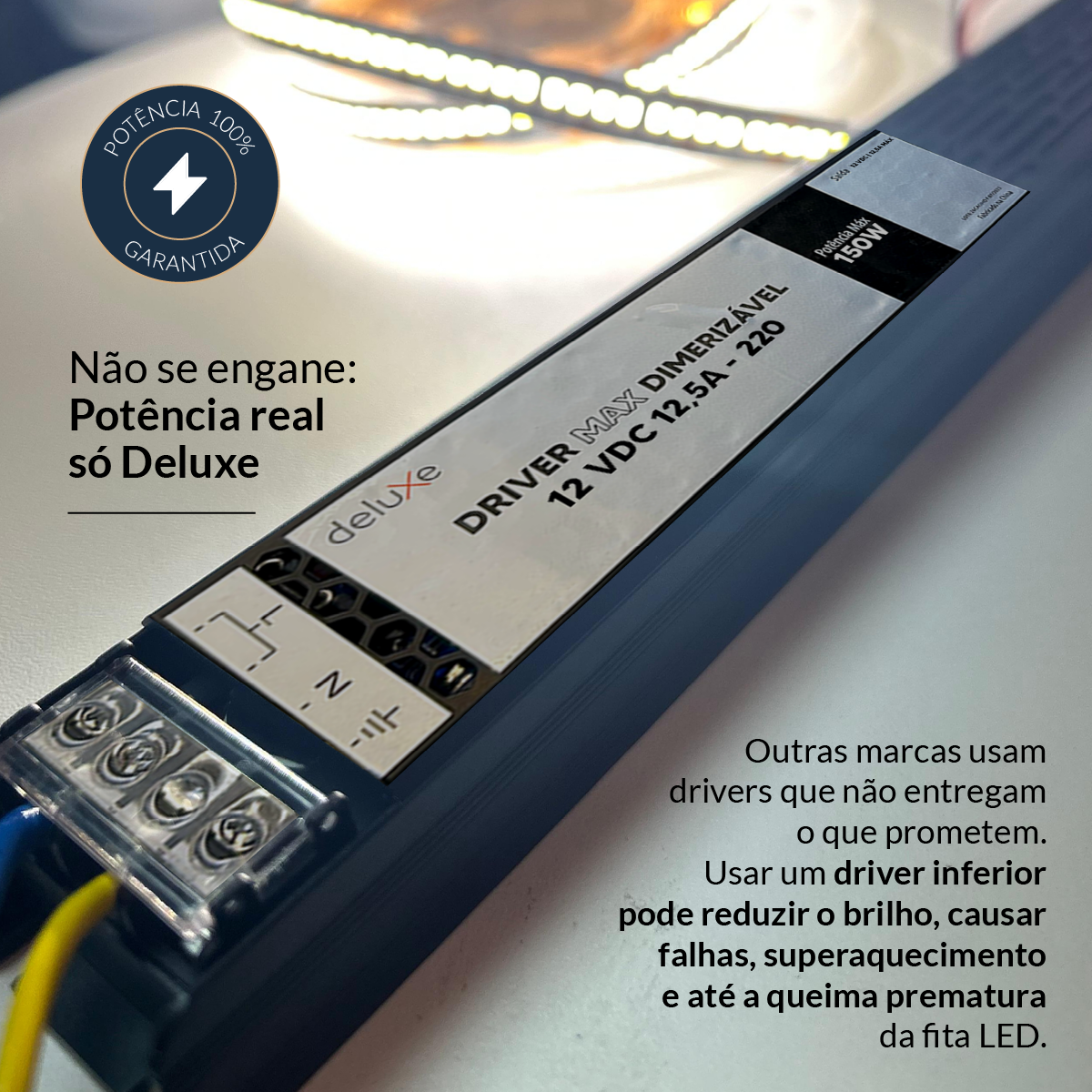 Fonte driver Max 150w 12.5a 12v 220v Deluxe