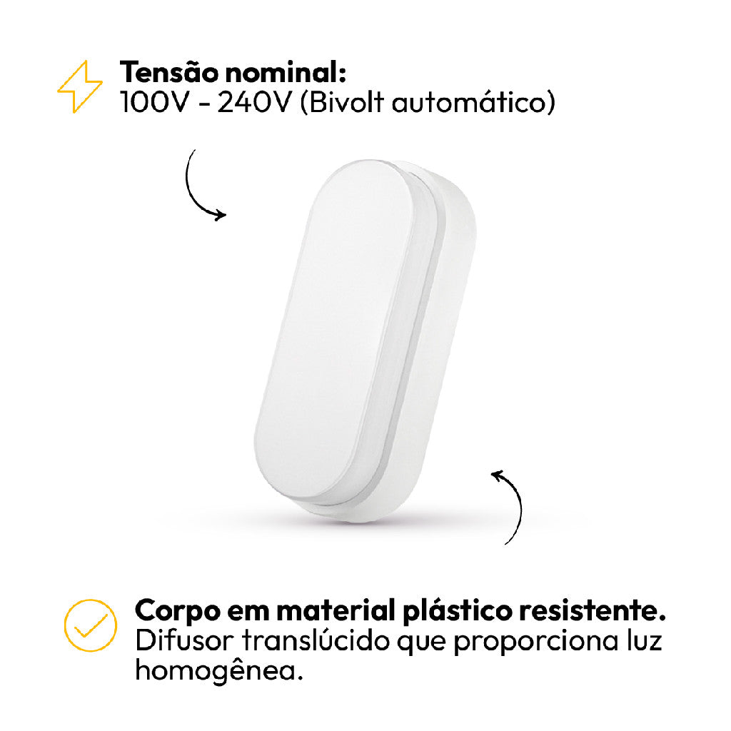 Arandela Hummer 20W 3000k Branco Quente Bivolt IP65 Branco Avant