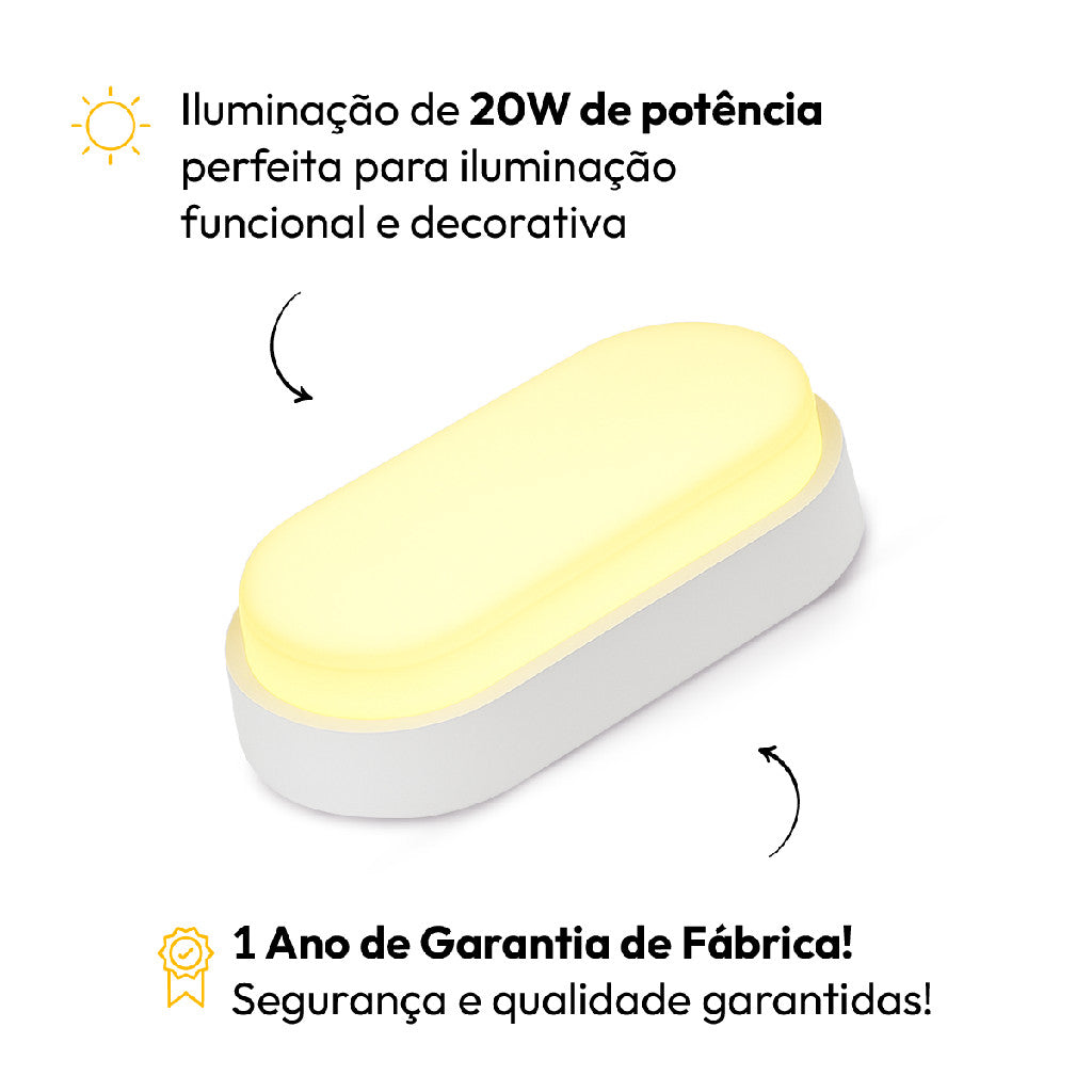 Arandela Hummer 20W 3000k Branco Quente Bivolt IP65 Branco Avant
