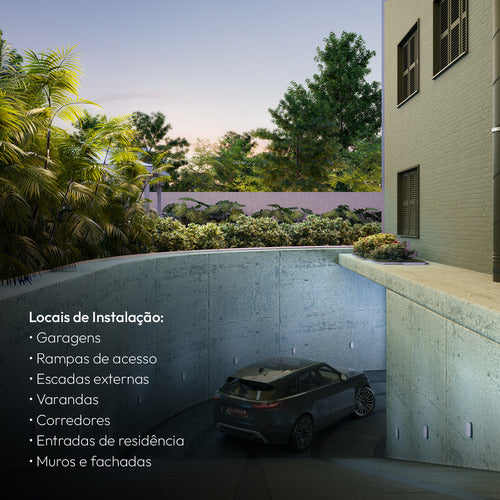 Arandela Hummer 20W 6500k Branco Quente Bivolt IP65 Preto Avant