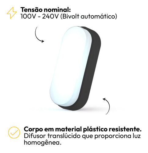 Arandela Hummer 20W 6500k Branco Quente Bivolt IP65 Preto Avant