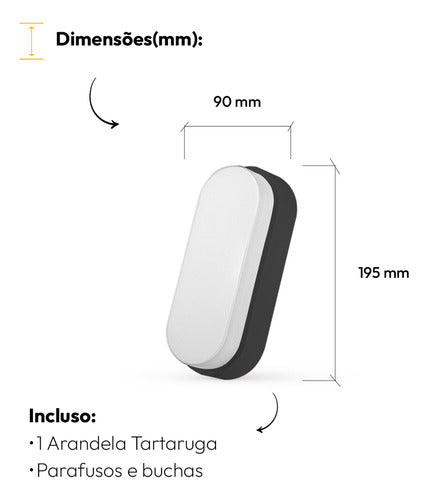 Arandela Hummer 20W 6500k Branco Quente Bivolt IP65 Preto Avant