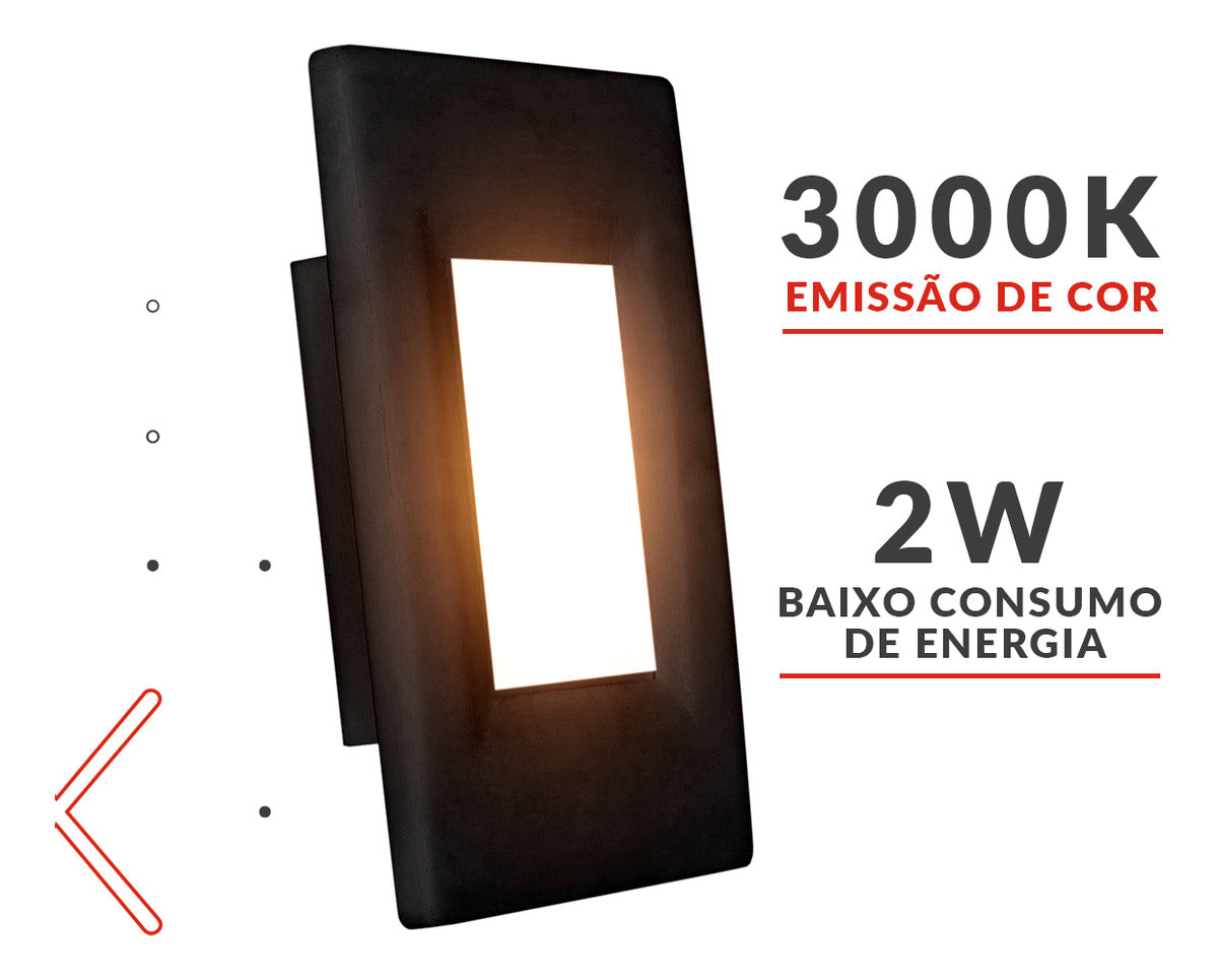 Balizador Led Elegance 4x2 2w 3000k Branco Quente Bivolt Ip65 Preto Avant