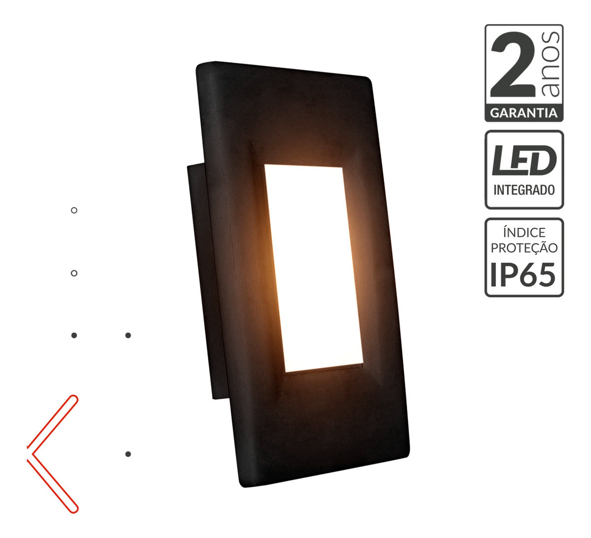 Balizador Led Elegance 4x2 2w 3000k Branco Quente Bivolt Ip65 Preto Avant