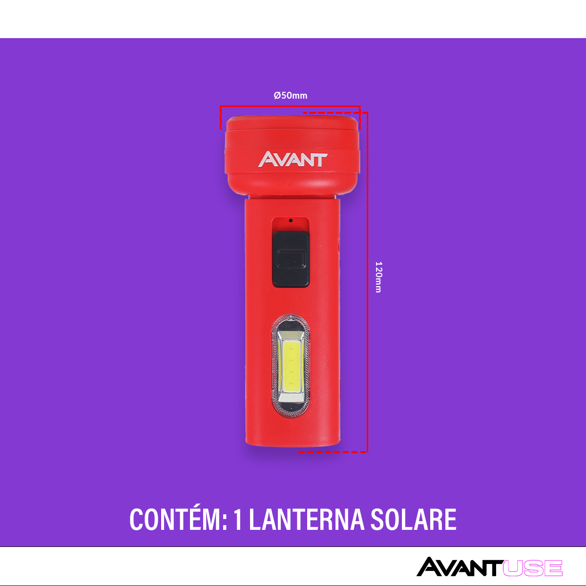 Lanterna Led Solare Jungle Recarregável 2W 6500k Branco Frio 5V IP65 Avant Use