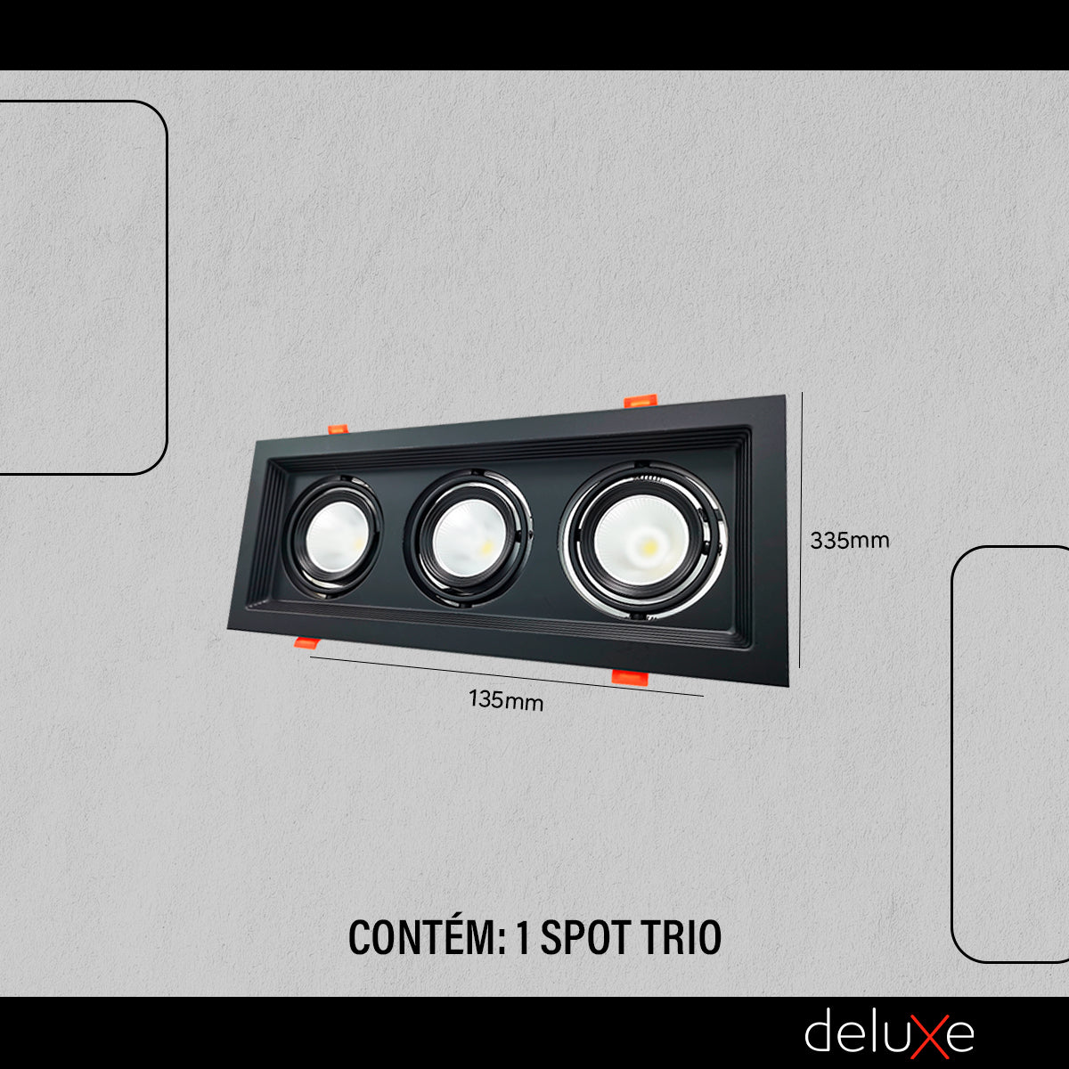 Spot Led Evidence Trio 21w 3000k/4000k/6500k IP20 Bivolt Preto Avant