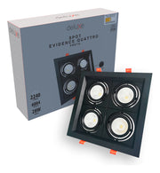 Spot Led Evidence Quatto 28w 3000k/4000k/6500k IP20 Bivolt Preto Avant