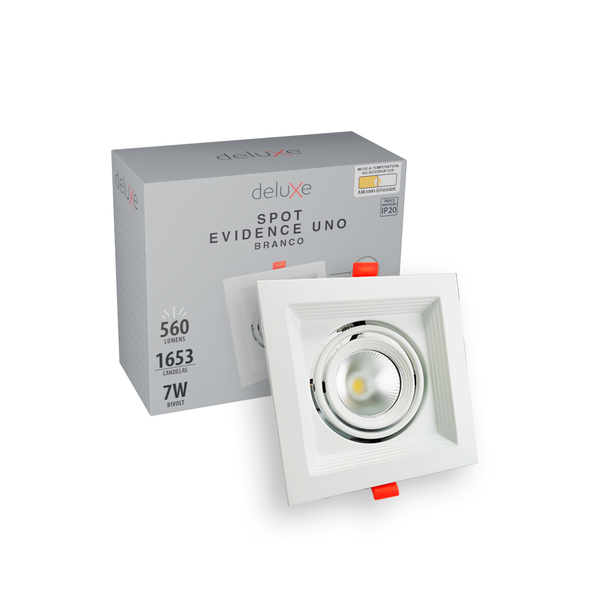 Spot Led Evidence Uno 7w 3000k Branco Quente IP20 Bivolt Branco Avant