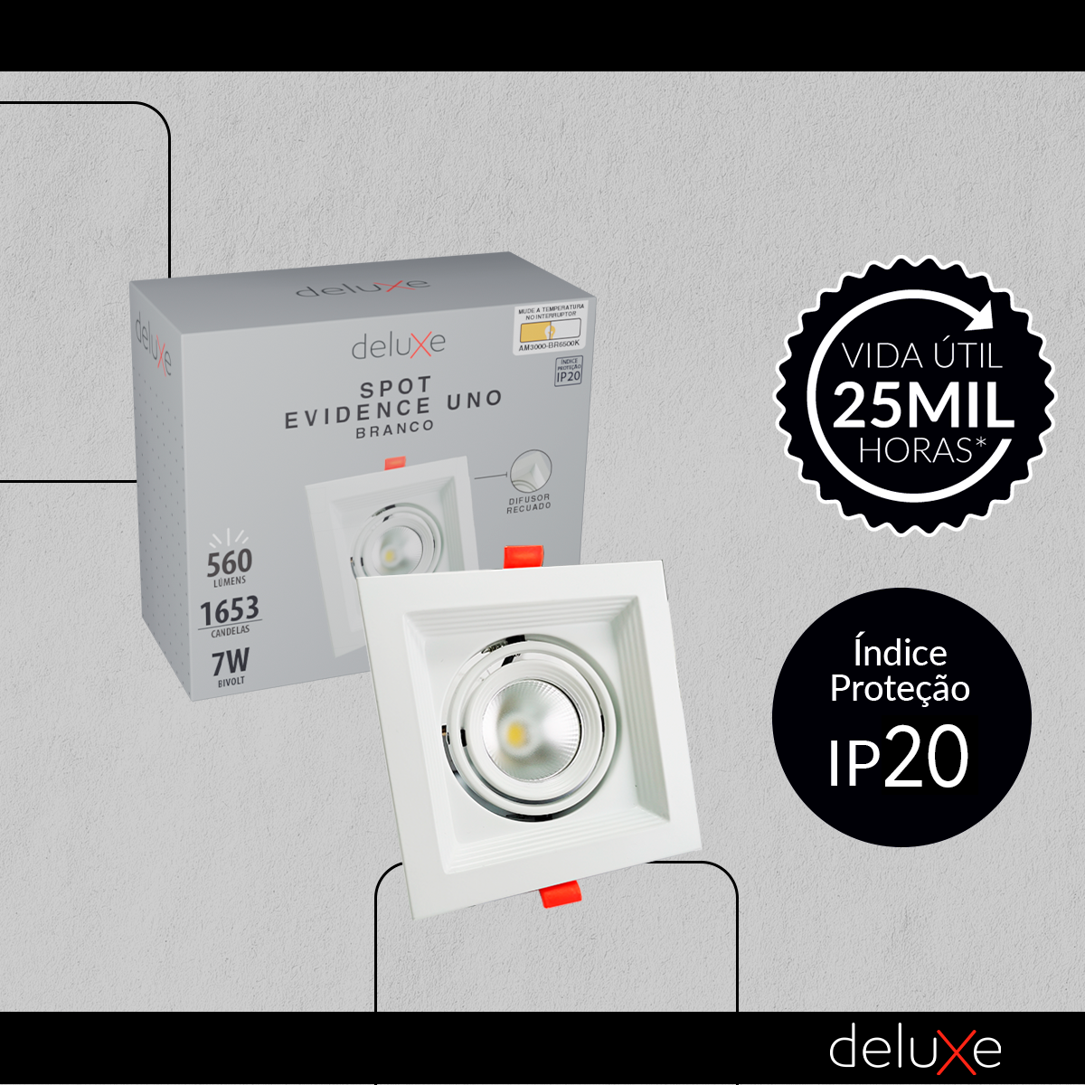 Spot Led Evidence Uno 7w 3000k Branco Quente IP20 Bivolt Branco Avant