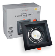 Spot Led Evidence Uno 7w 3000k Branco Quente IP20 Bivolt Preto Avant