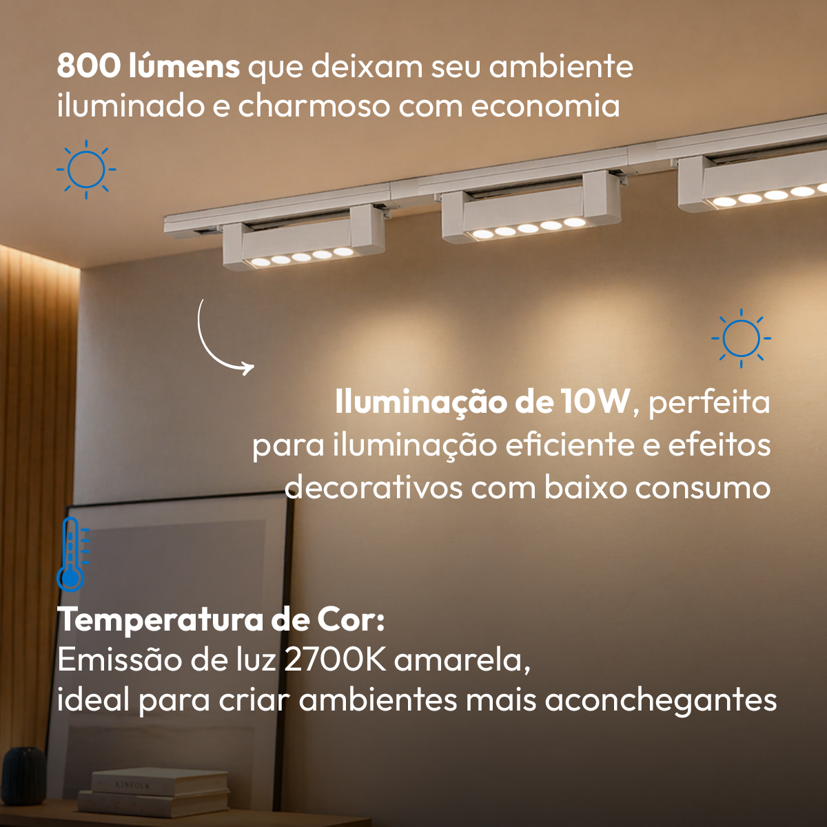 Spot Led Para Trilho Authentic Dots 10w 2700k Branco Quente IP20 Bivolt Branco Avant