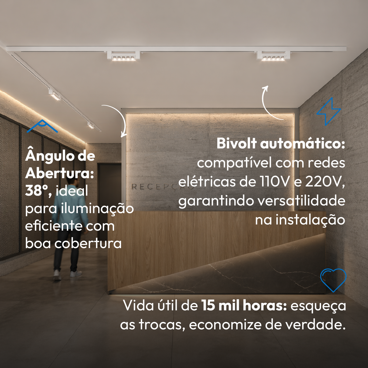 Spot Led Para Trilho Authentic Dots 10w 2700k Branco Quente IP20 Bivolt Branco Avant
