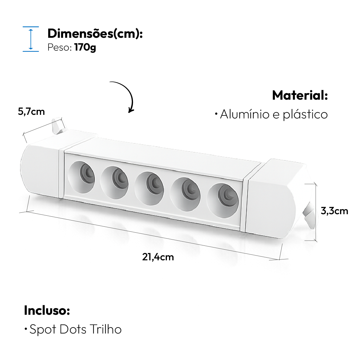 Spot Led Para Trilho Authentic Dots 10w 2700k Branco Quente IP20 Bivolt Branco Avant