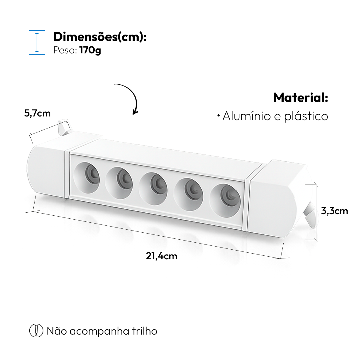 Spot Led Trilho Authentic Dots 10w 4000k Branco Neutro IP20 Bivolt Branco Avant