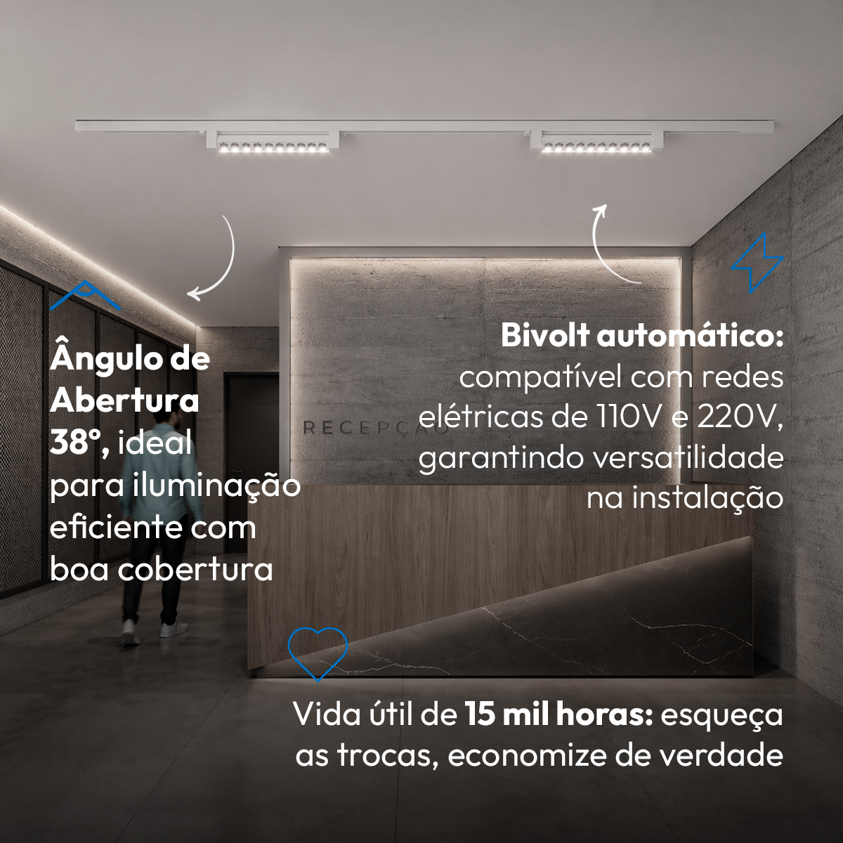 Spot Led Trilho Authentic Dots 10w 4000k Branco Neutro IP20 Bivolt Branco Avant