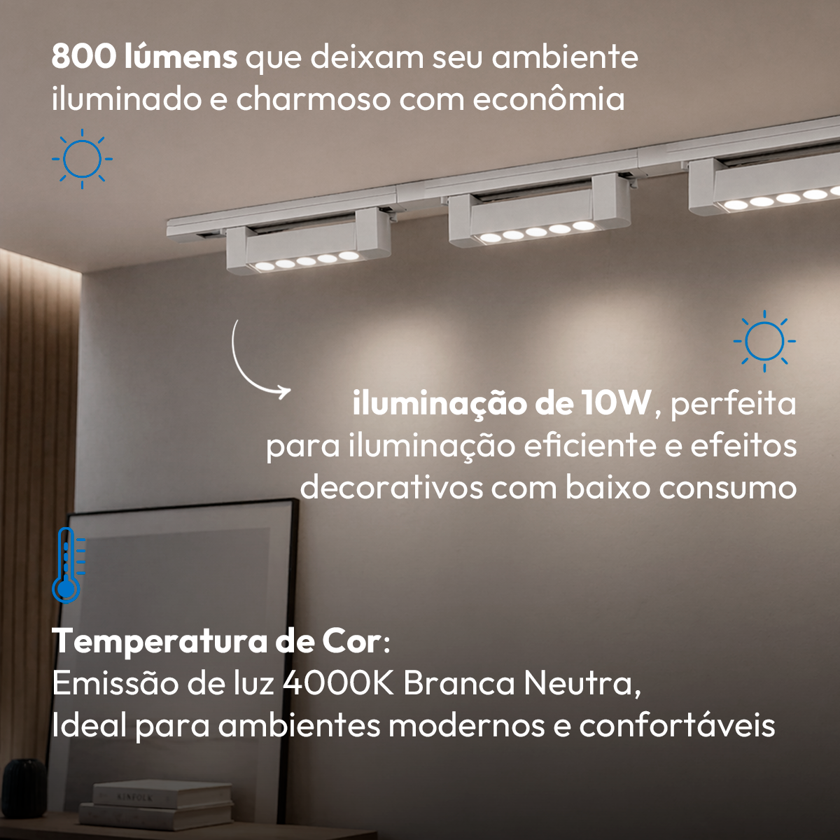 Spot Led Trilho Authentic Dots 10w 4000k Branco Neutro IP20 Bivolt Branco Avant