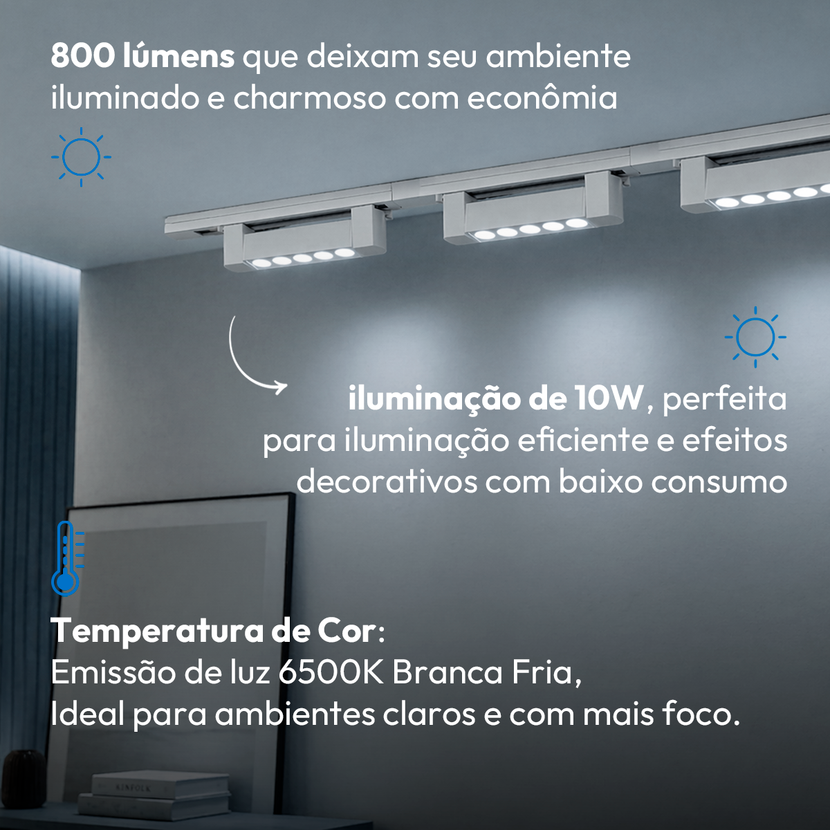 Spot Led Trilho Authentic Dots 10w 6500k Branco Fosco Deluxe