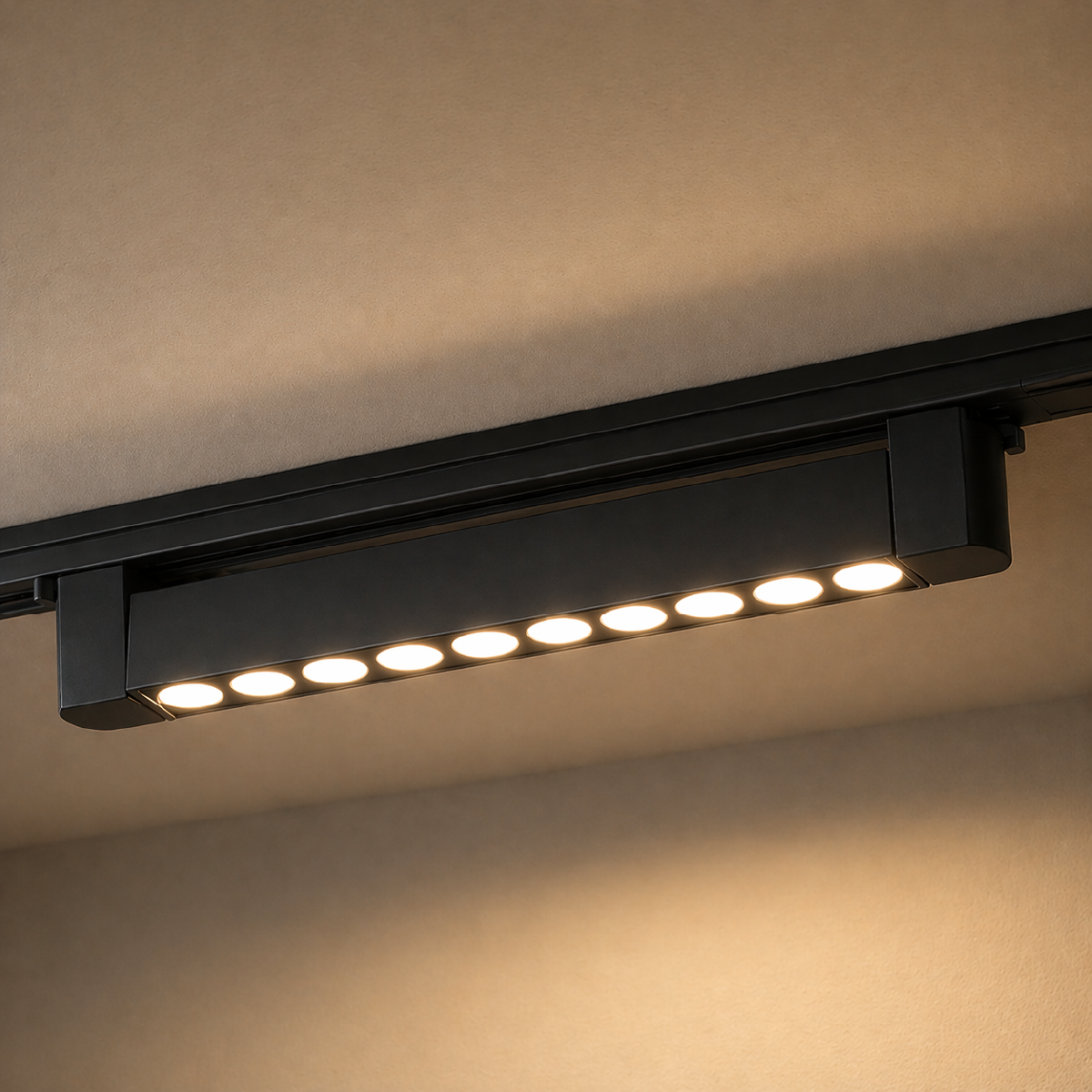 Spot Trilho Led Dots Preto 20w 2700k Branco Quente Sobrepor Deluxe By Avant 127/220v