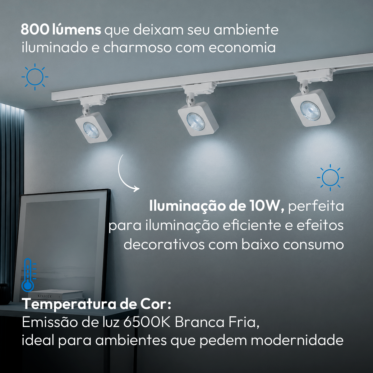 Spot Led Trilho Authentic Nobby 10w 6500k Quadrado Bf Deluxe