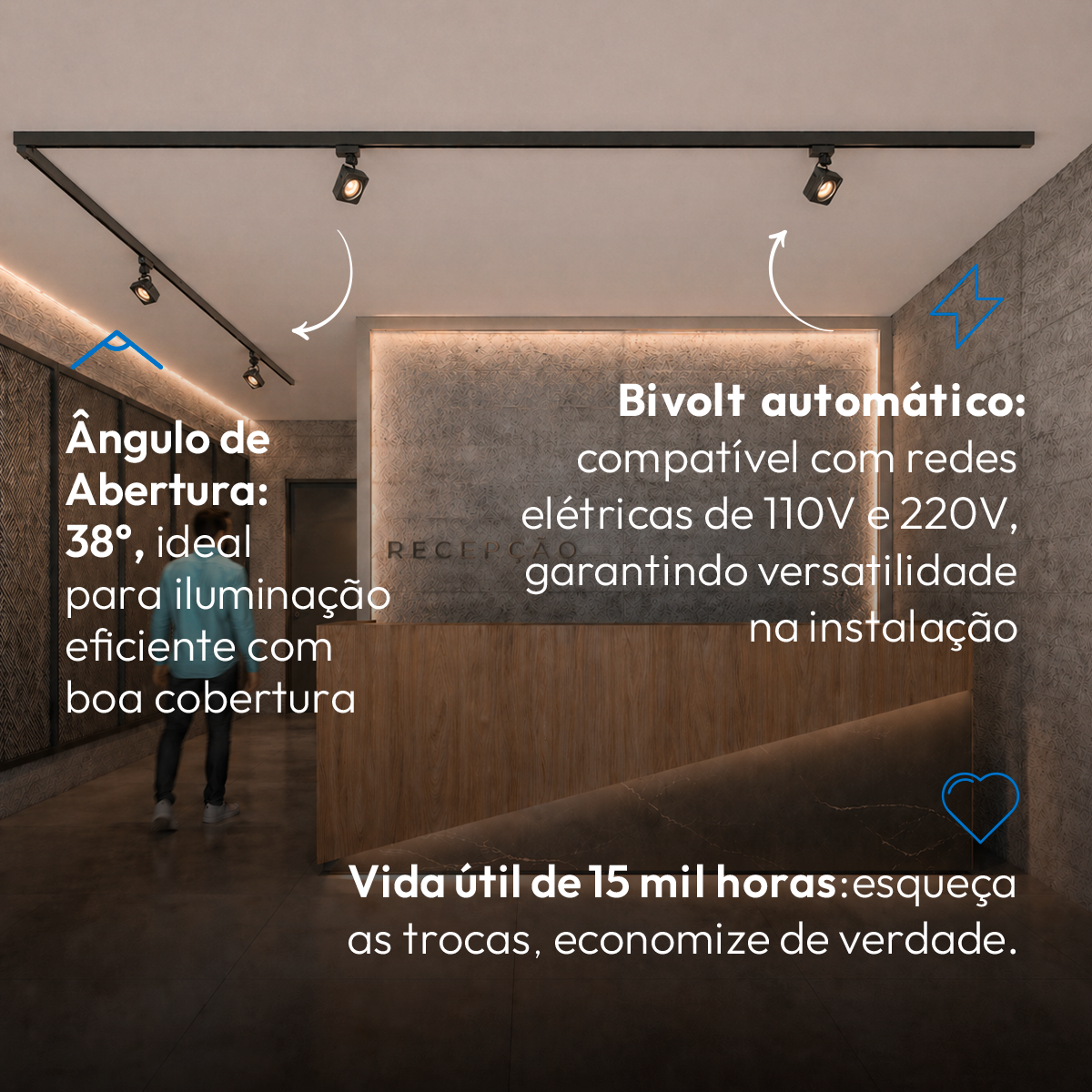 Spot Led 10w Nobby Preto Trilho Quadrado Branco Quente Branco Quente 127/220v Deluxe By Avant