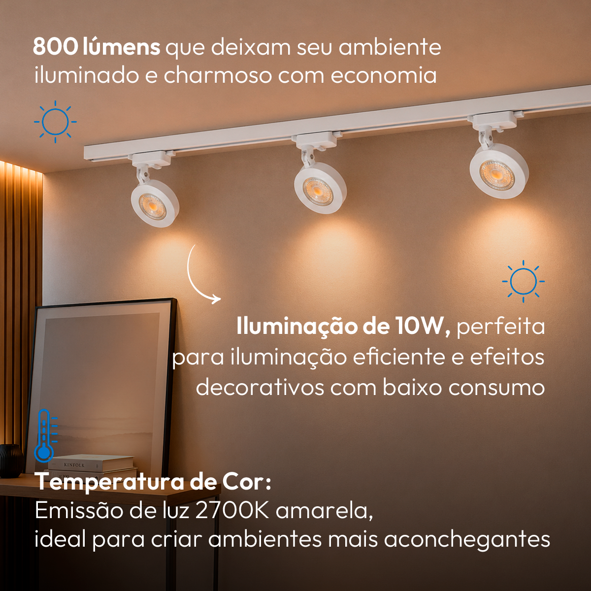 Spot Led Trilho Authentic Nobby 10w 2700k Branco Quente Bivolt IP20 Banco Avant