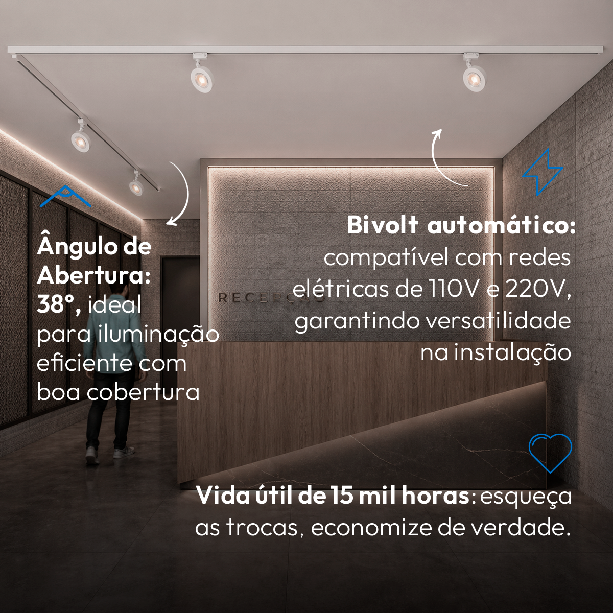 Spot Led Trilho Authentic Nobby 10w 4000k Branco Neutro IP20 Bivolt Branco Avant
