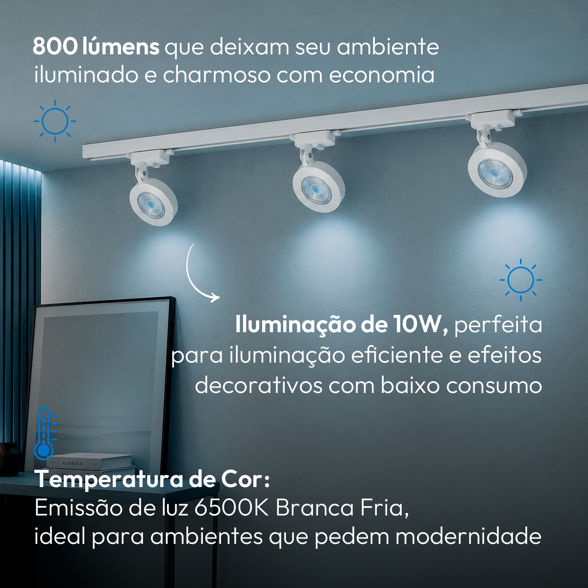 Spot Led Trilho Authentic Nobby 10w 6500k Branco Frio IP20 Bivolt Branco Avant