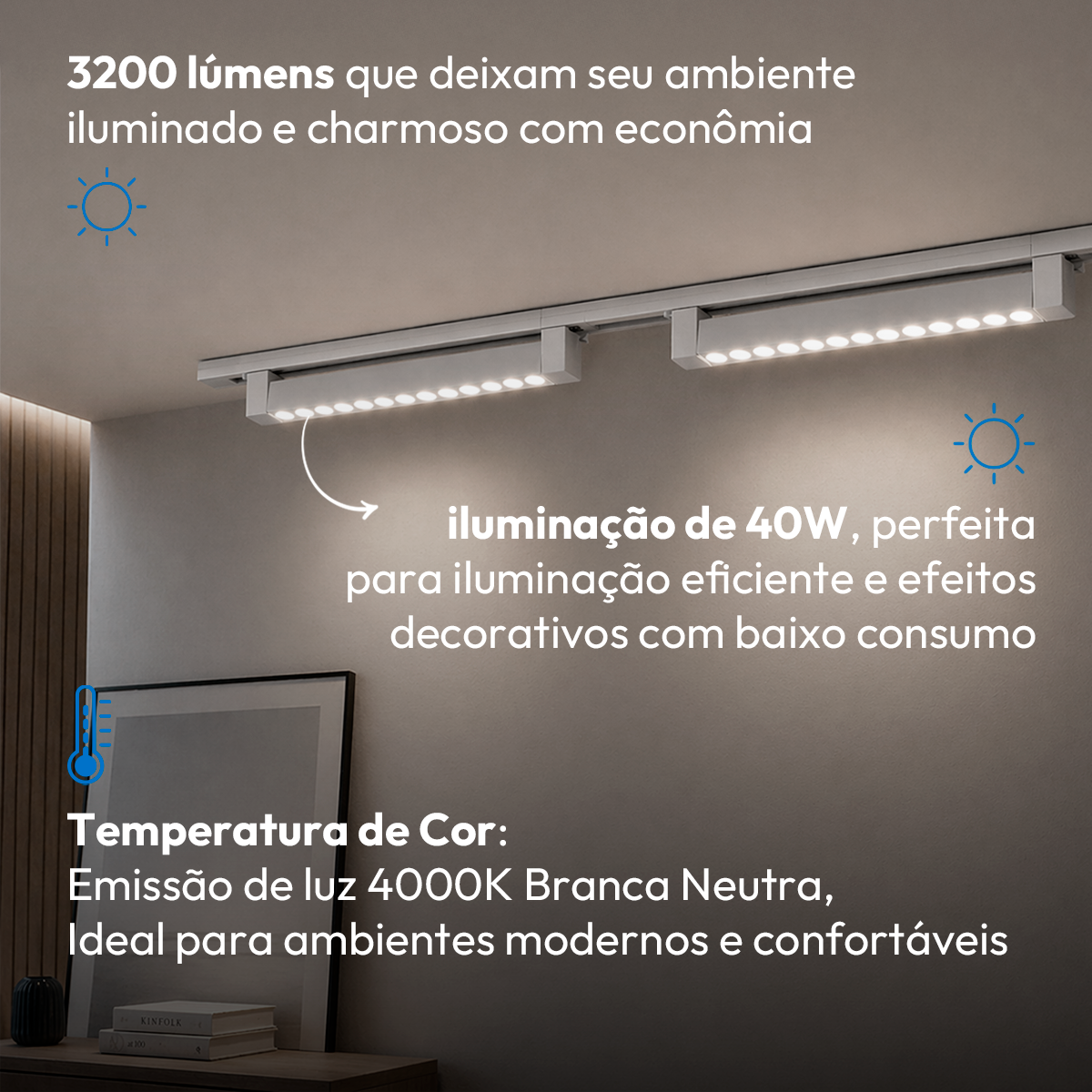 Spot Led Trilho Authentic Dots 40w 4000k Branco Fosco Deluxe