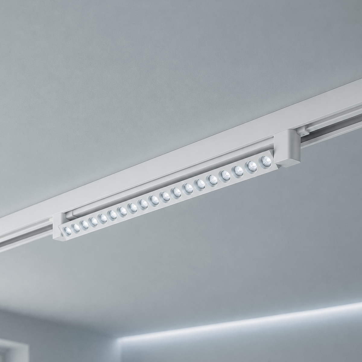 Luminária Linear Spot Eletrificado Pontual Trilho Led 40w 60cm 6500k Bivolt Branco 127/220v