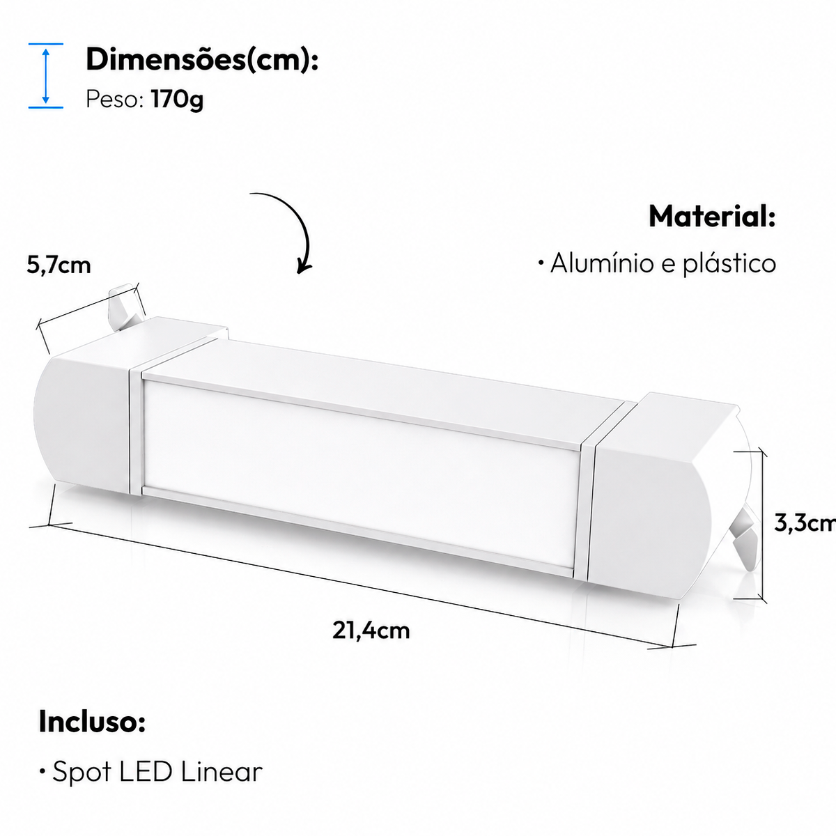 Spot Led Trilho Authentic Linea 10w 2700k Branco Quente IP20 Bivolt Branco Avant