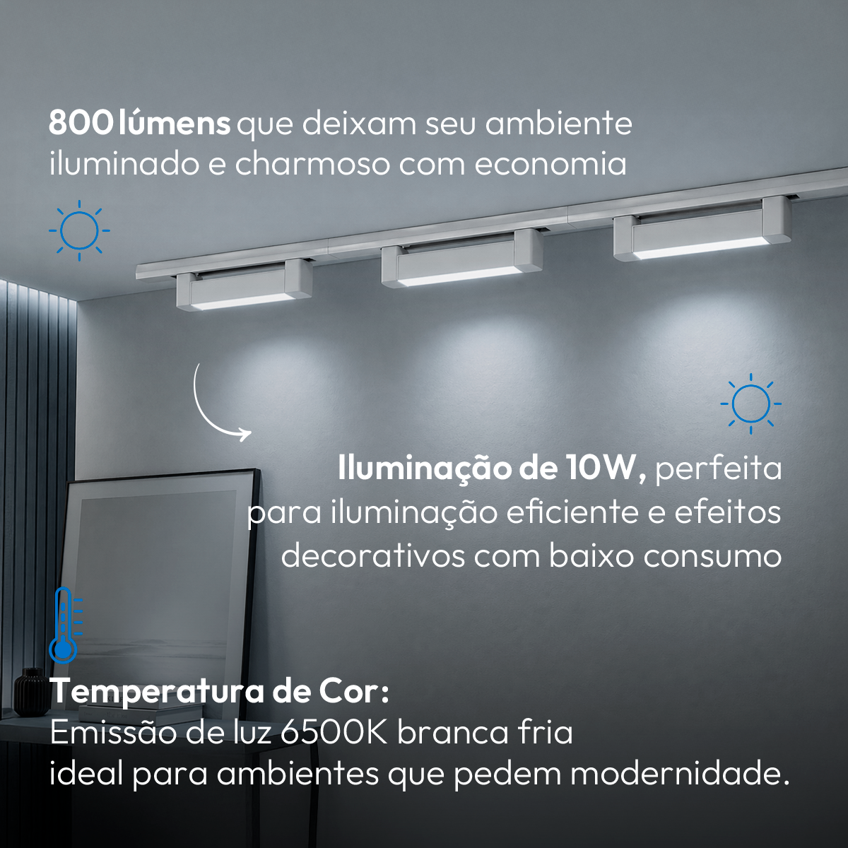 Spot Led Trilho Authentic Linea 10w 6500k Branco Frio IP20 Bivolt Branco Avant
