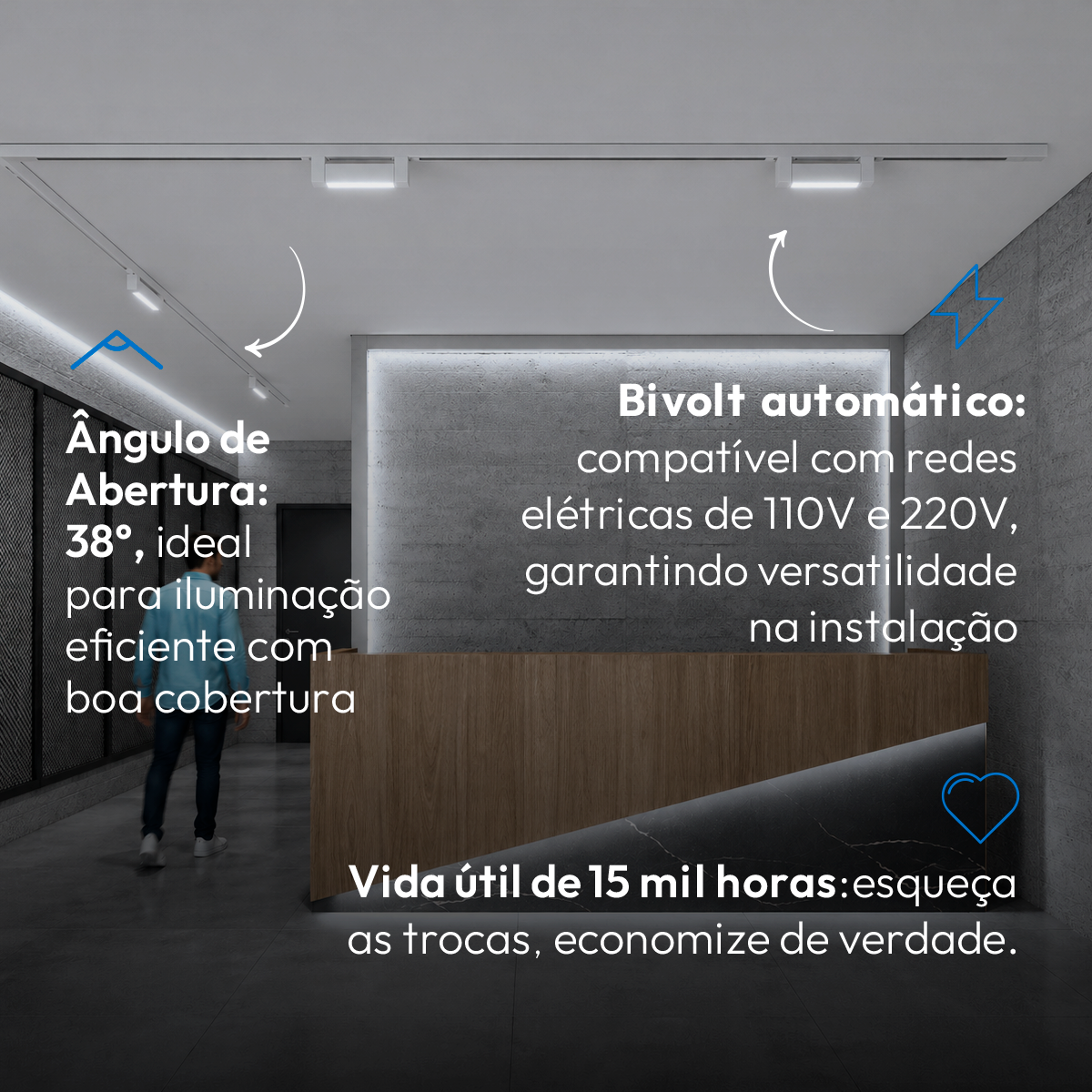 Spot Led Trilho Authentic Linea 10w 6500k Branco Frio IP20 Bivolt Branco Avant