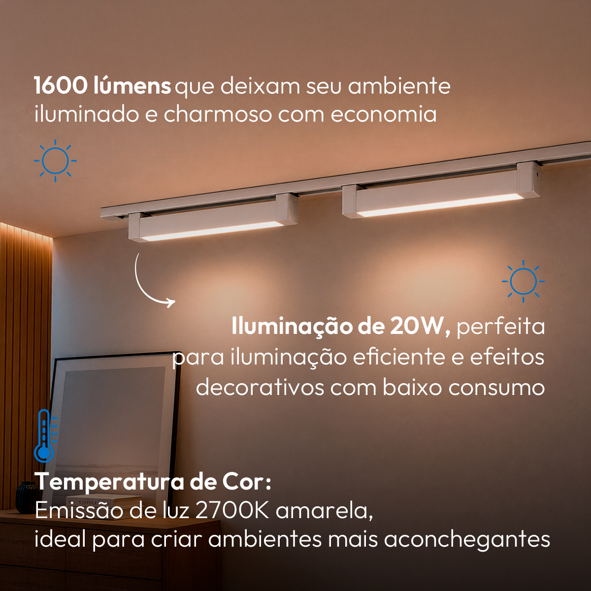 Spot Led Trilho Authentic Linea 20w 2700k Branco Quente IP20 Bivolt Branco Avant