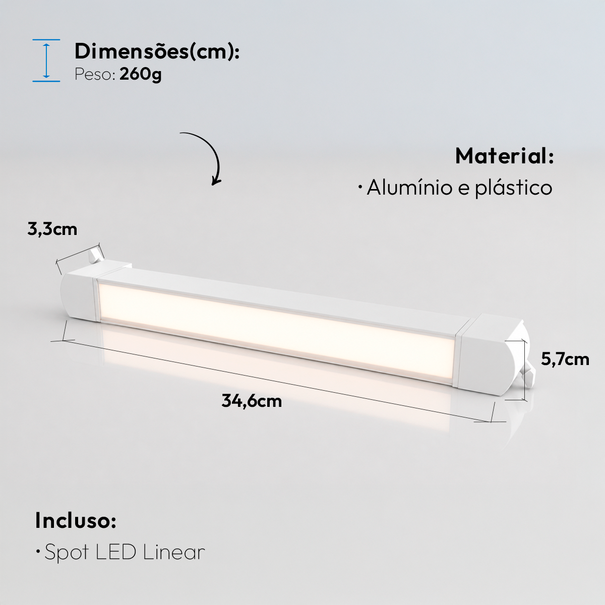 Spot Led Trilho Authentic Linea 20w 4000k Branco Neutro IP20 Bivolt Branco Avant