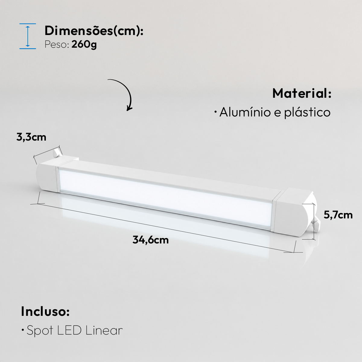Spot Led Trilho Authentic Linea 20w 6500k Branco Frio IP20 Bivolt Branco Avant