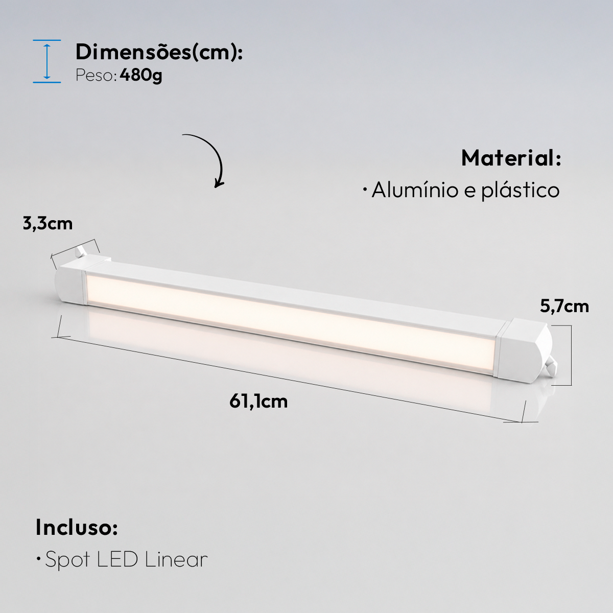 Spot Led Para Trilho Authentic Linea 40w 27000k Branco Quente IP20 Bivolt Branco Avant