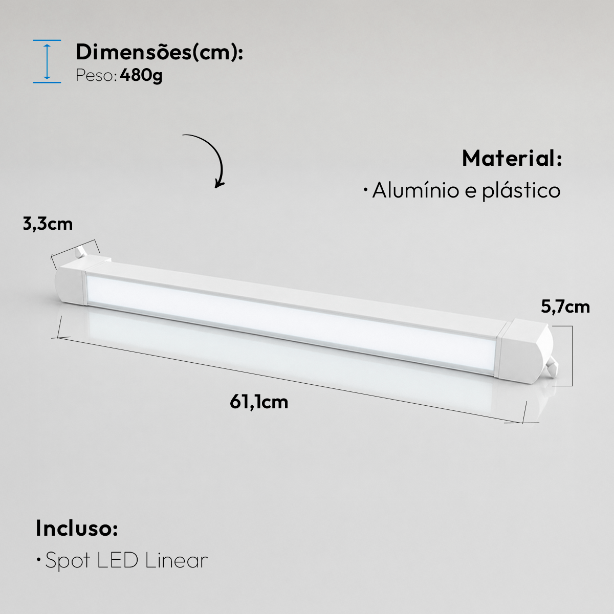 Spot Led Para Trilho Authentic Linea 40w 6500k Branco Frio IP20 Bivolt Branco Avant