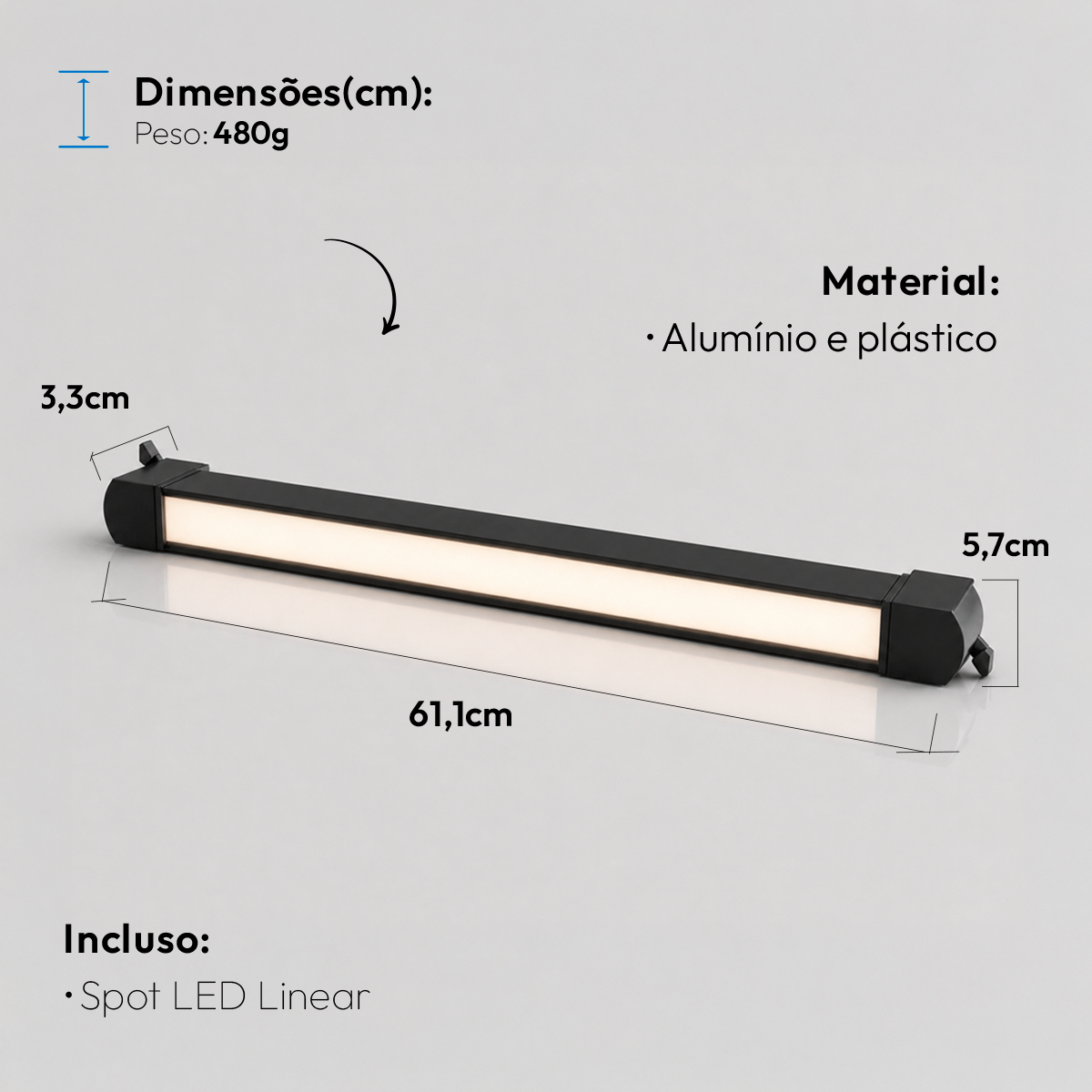 Spot Led Para Trilho Authentic Linea 40w 27000k Branco Quente IP20 Bivolt Preto Avant